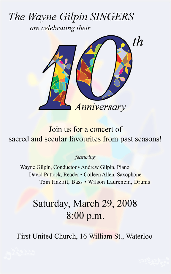 The Wayne Gilpin SINGERS 10th Anniversary