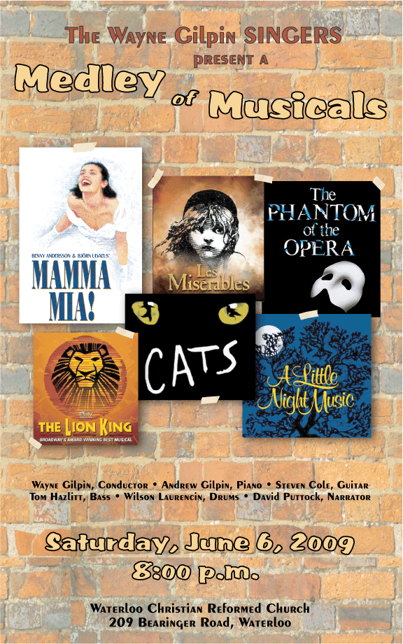 The Wayne Gilpin SINGERS Medley of Musicals