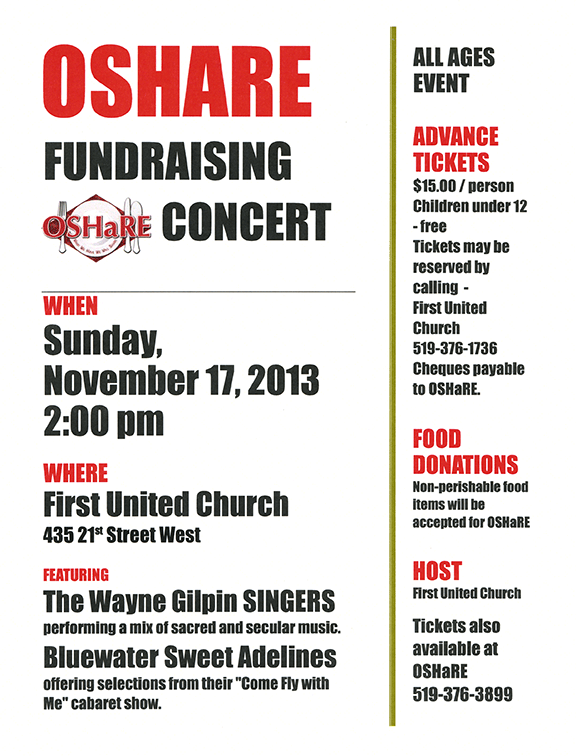 The Wayne Gilpin SINGERS OSHaRE Fundraising Concert