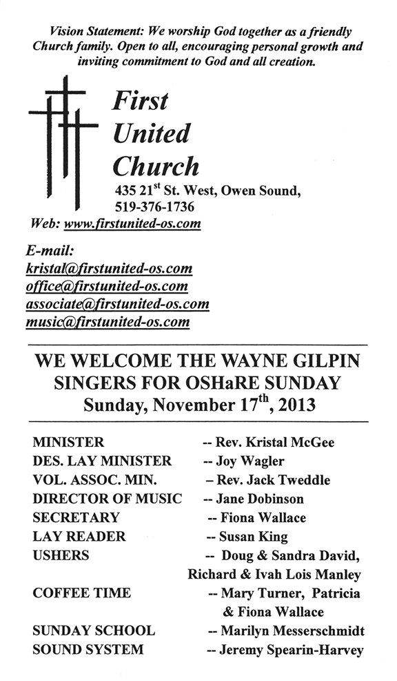 The Wayne Gilpin SINGERS Sunday Service